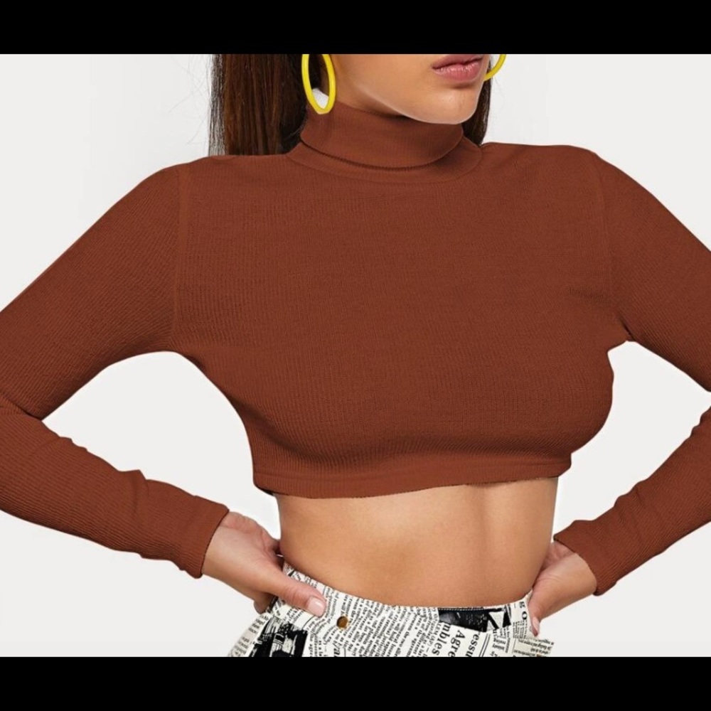Turtle Beck Rib-Knit Crop Top